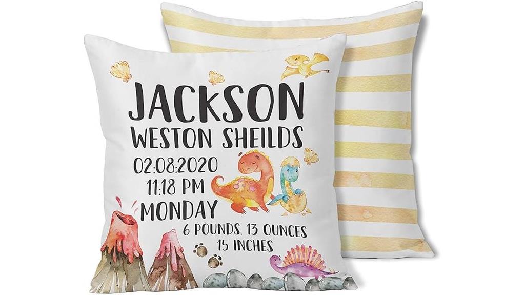 personalized birth announcement pillow