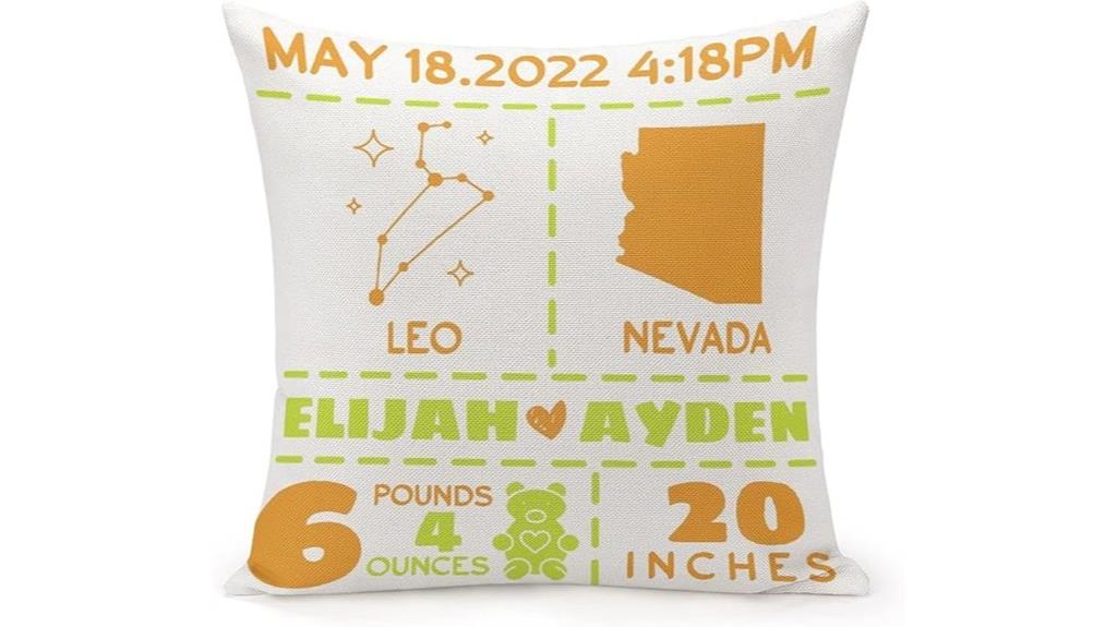 personalized birth details pillowcase