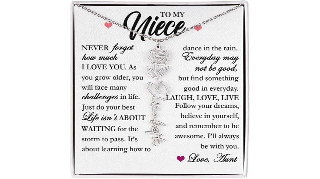 personalized birth flower necklace