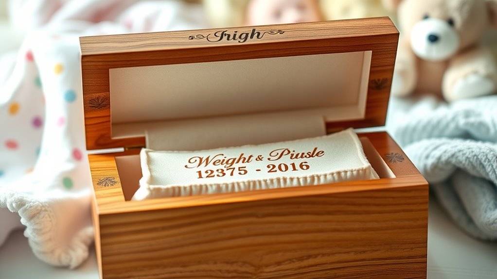 personalized birth stats keepsake boxes