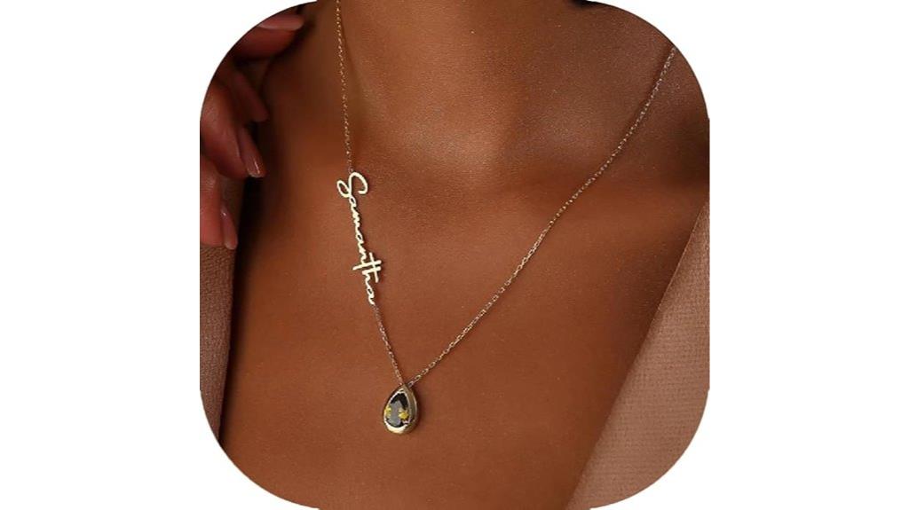 personalized birthstone name necklace