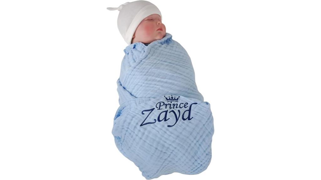 personalized blue baby blanket
