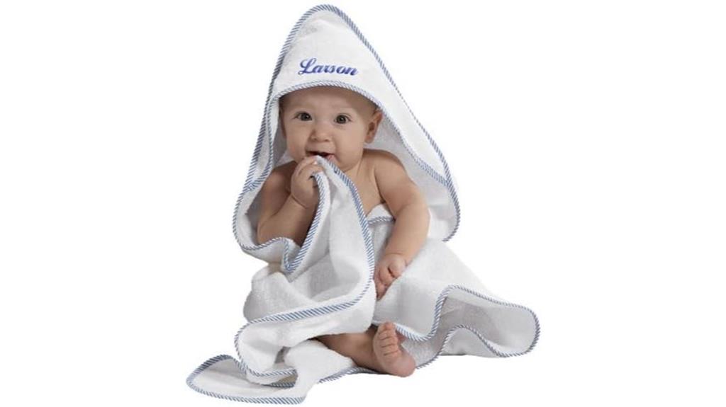personalized blue baby towel