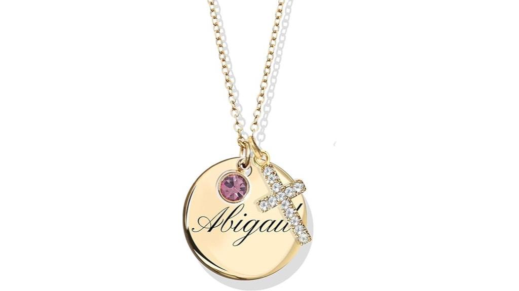 personalized christian birthstone necklace