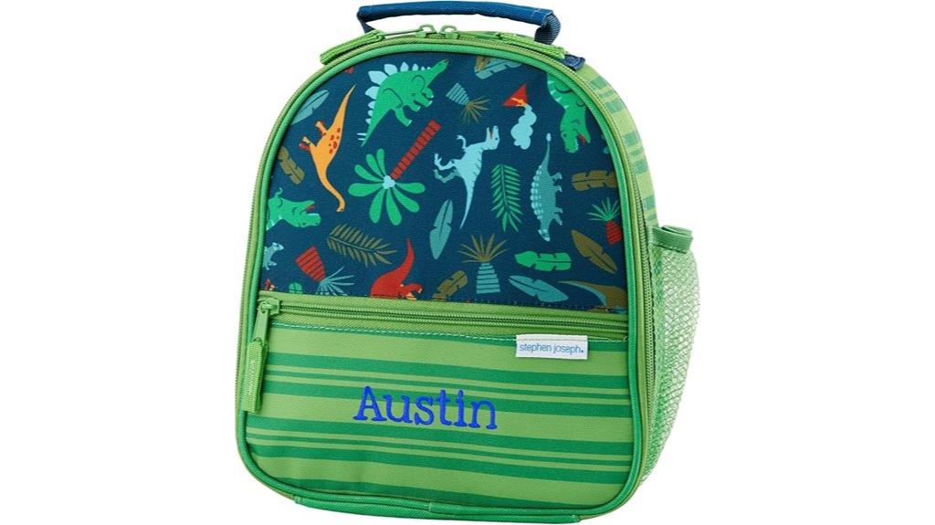 personalized dinosaur lunch bag