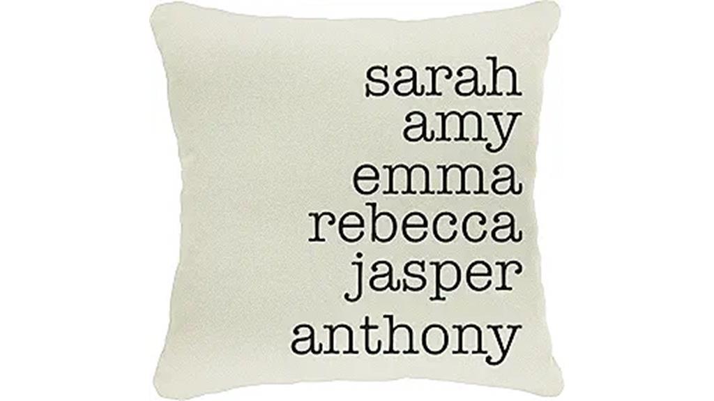personalized family name pillow