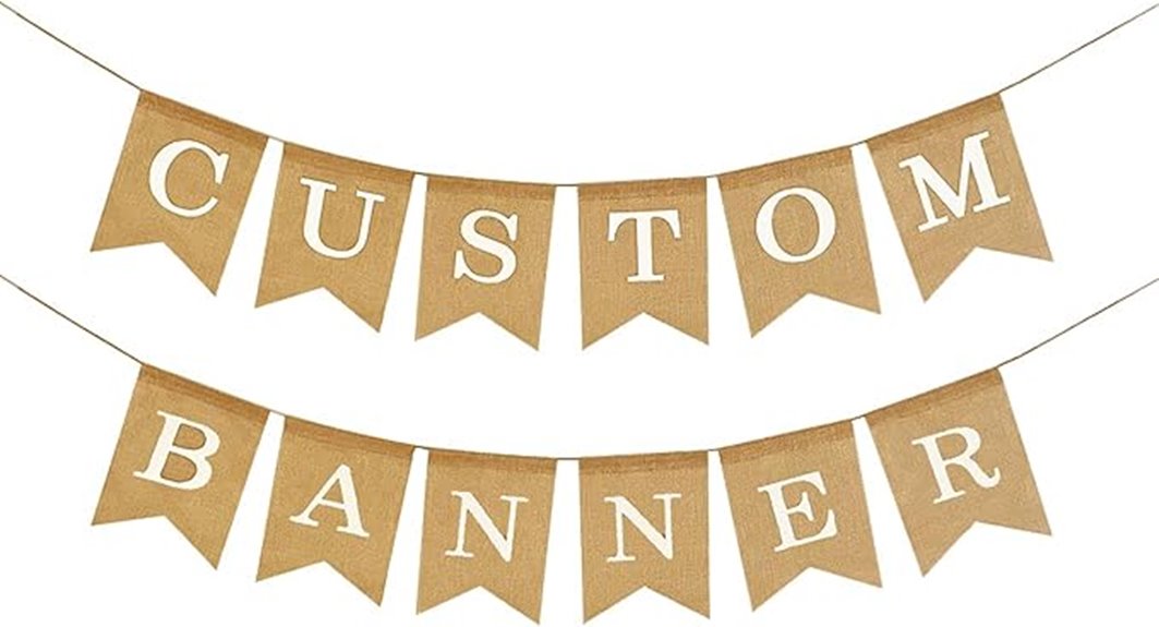 personalized faux burlap banner