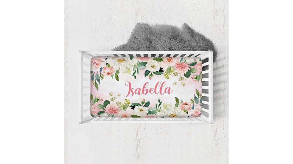 personalized floral baby bedding