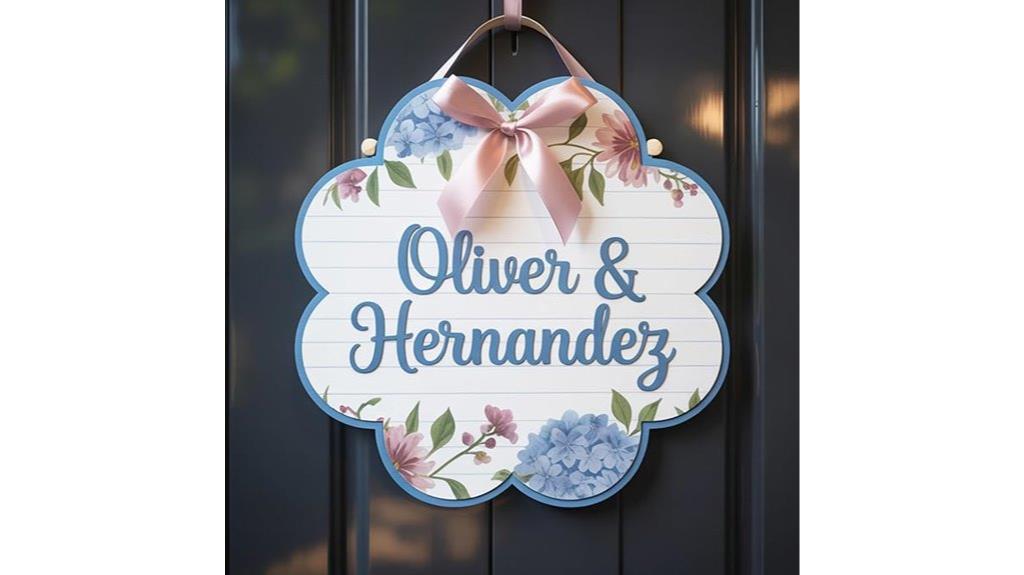personalized floral dorm sign