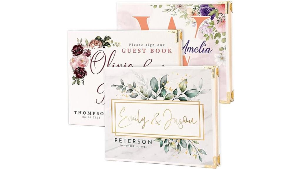 personalized floral wedding guestbook