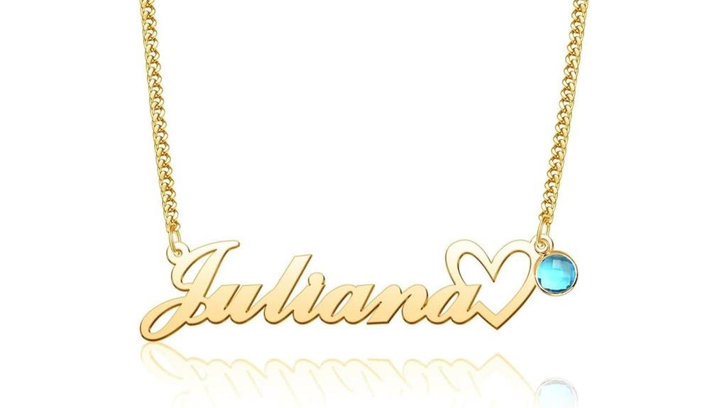 personalized gemstone name necklace