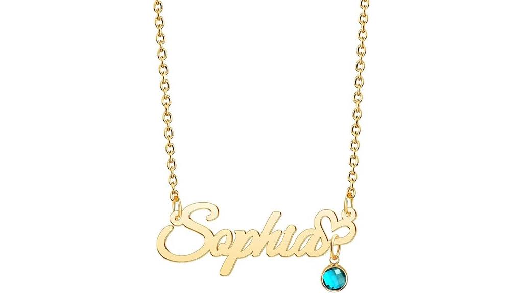 personalized gold birthstone necklace