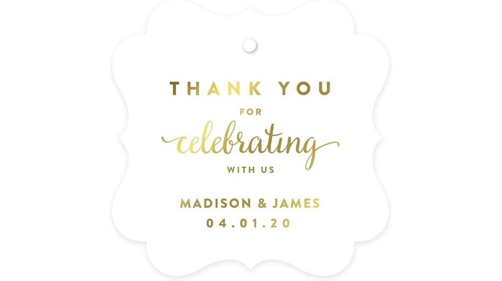 personalized gold wedding tags