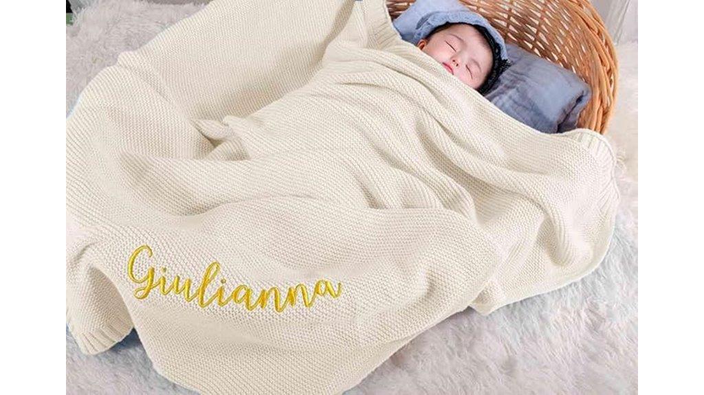 personalized hand embroidered blanket