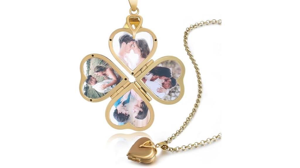 personalized heart photo necklace