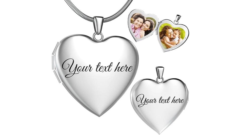 personalized heart photo necklace