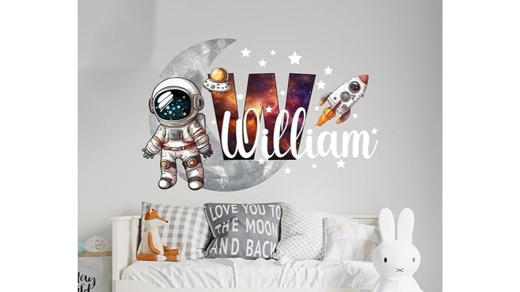 personalized kids space wall decal