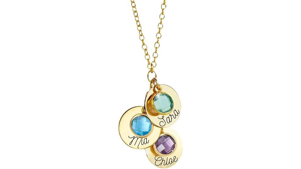 personalized mom birthstone necklace