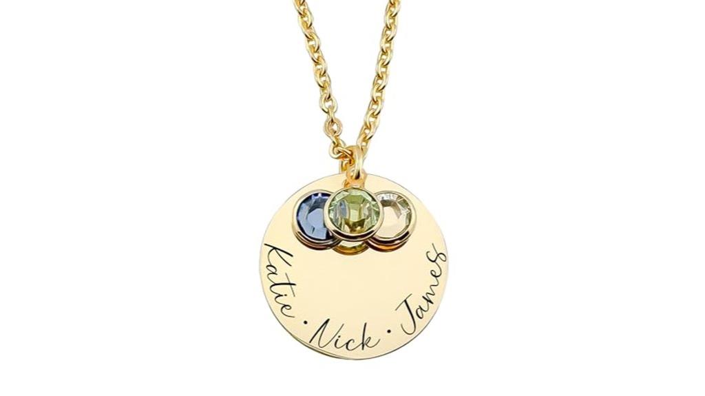 personalized mom birthstone necklace
