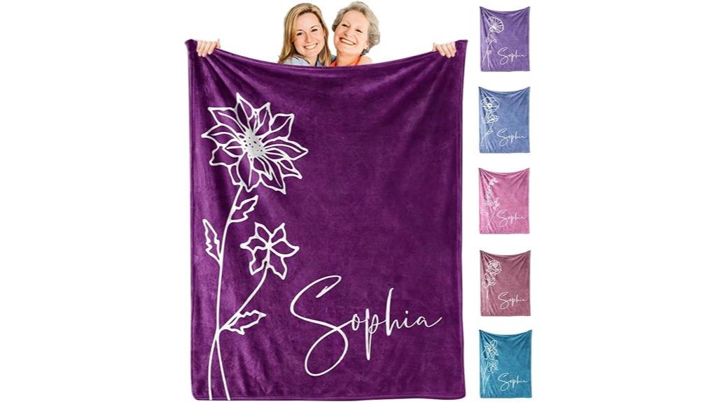 personalized mom s floral blanket