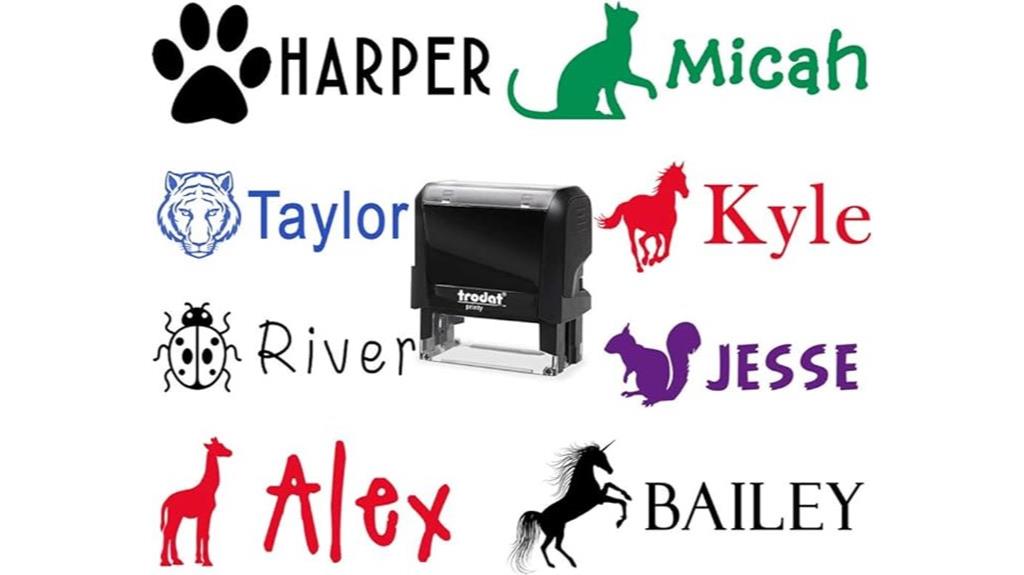 personalized multi font name stamp