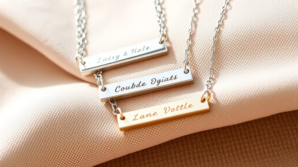 personalized name bar jewelry