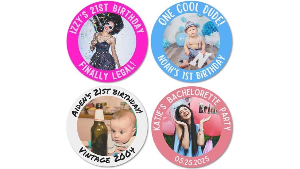 personalized party sticker set