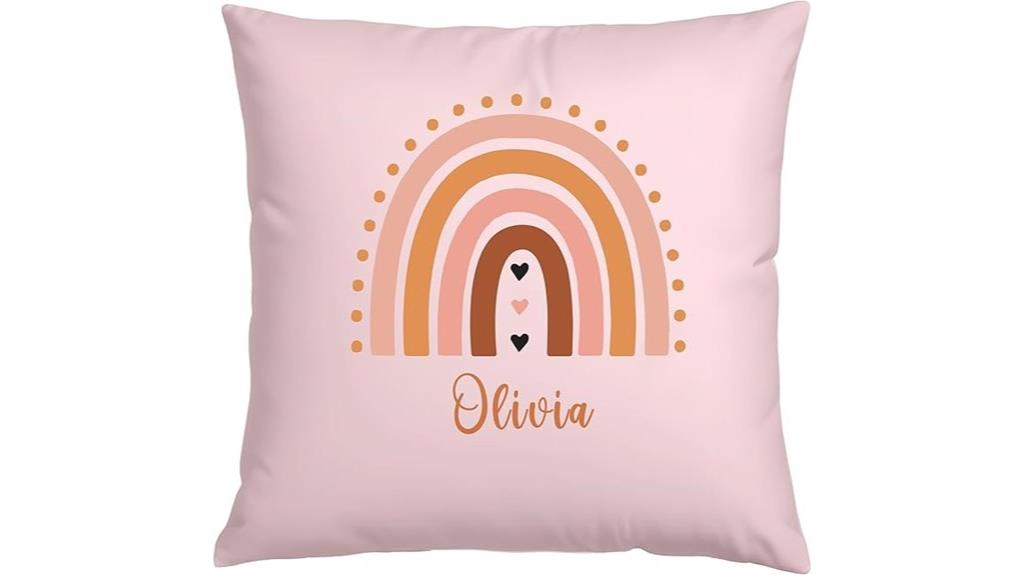 personalized rainbow kids pillow
