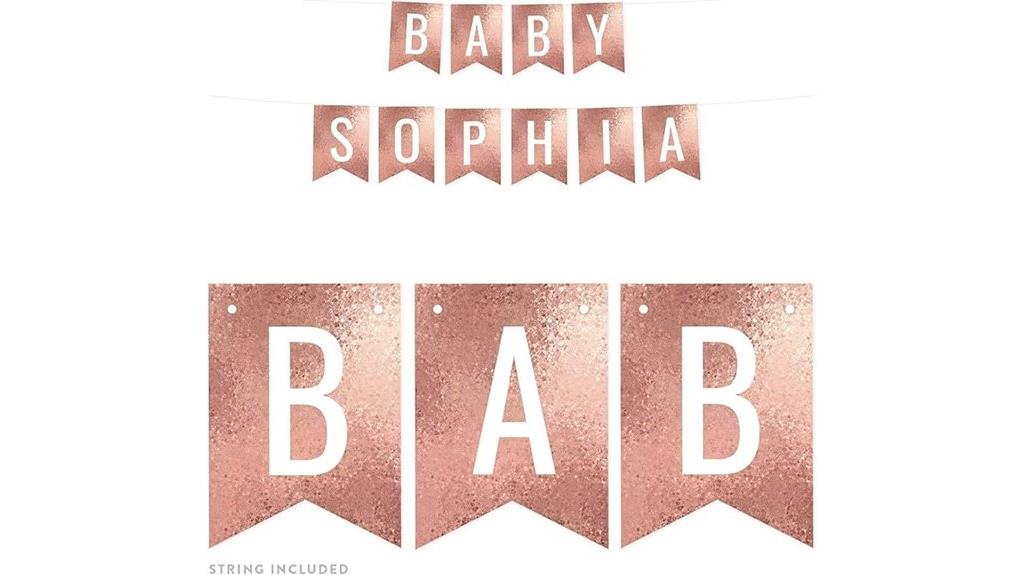 personalized rose gold banner