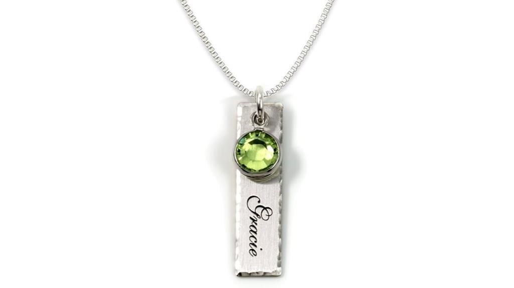 personalized silver charm necklace