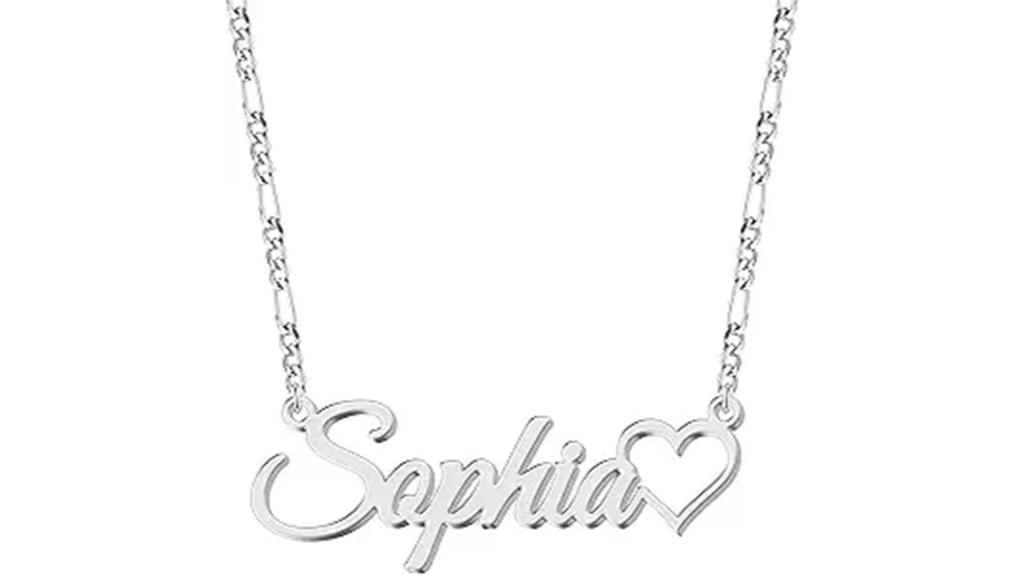 personalized silver name necklace