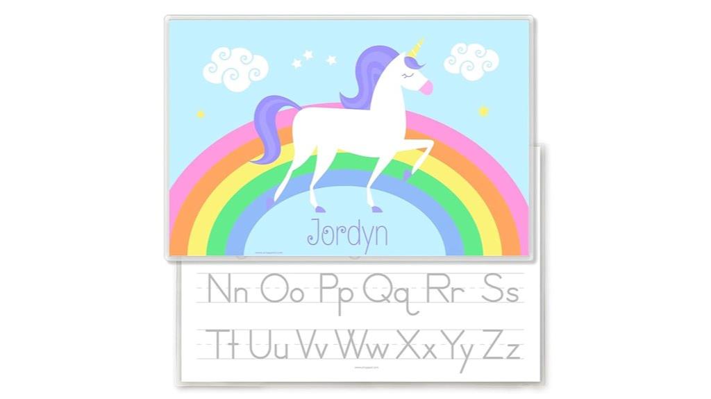 personalized unicorn placemat