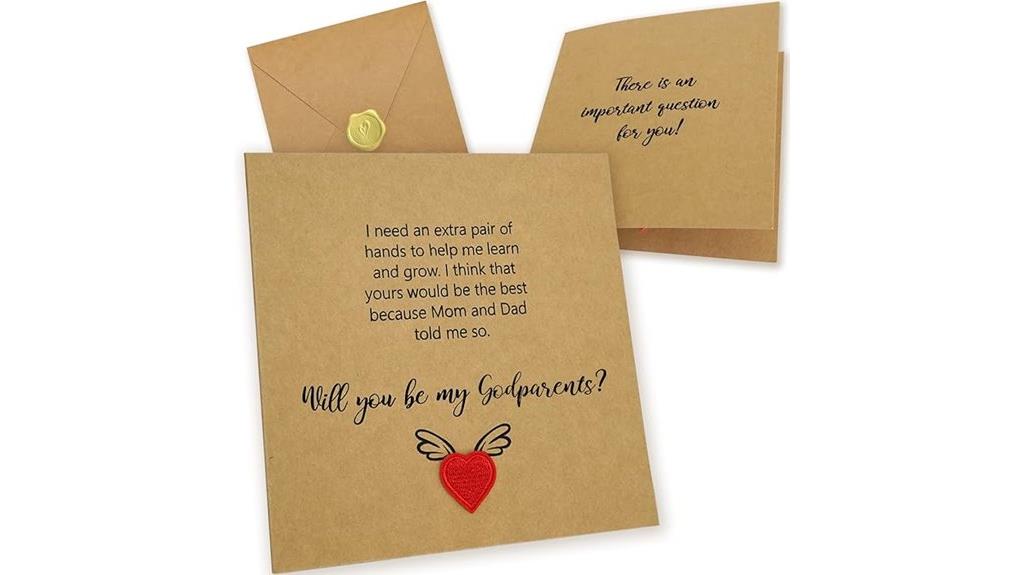proposing godparents with card