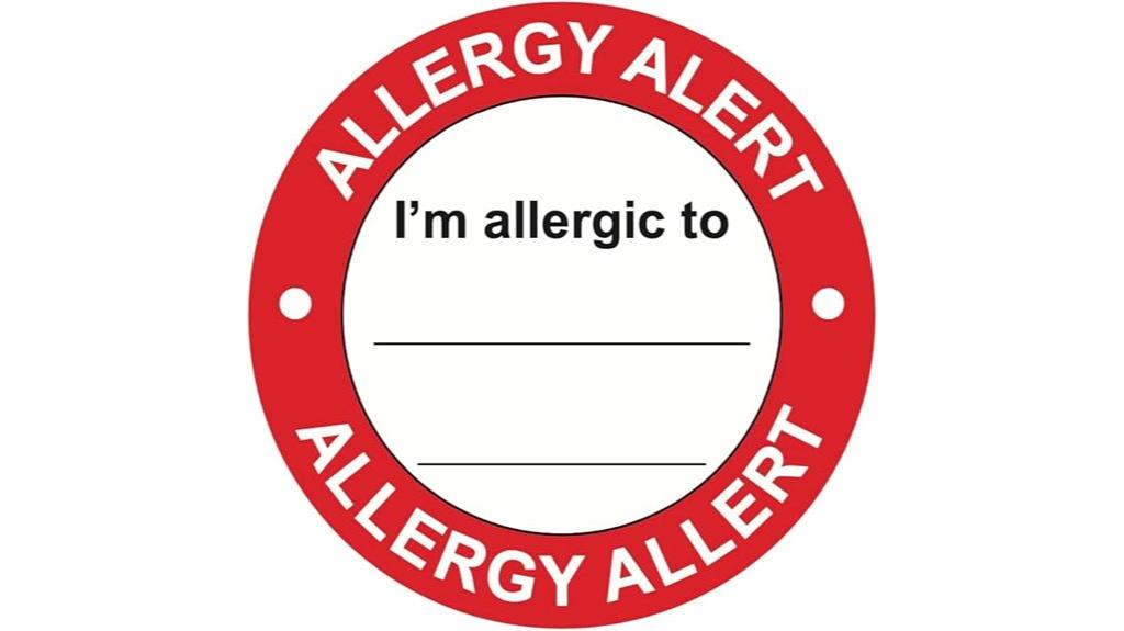 red allergy warning labels