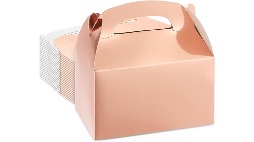rose gold favor boxes