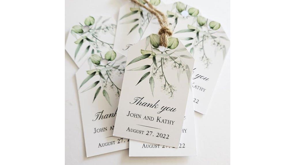 rustic botanical wedding tags
