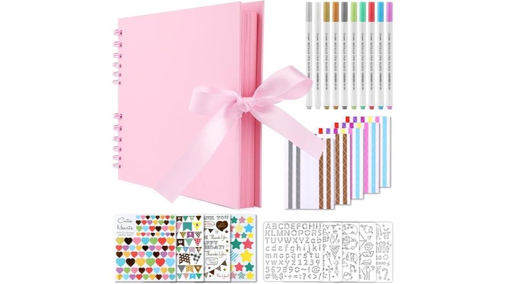 scrapbook album with markers