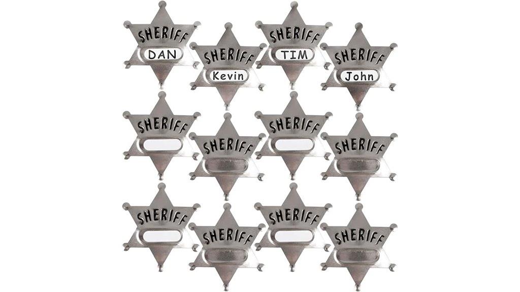 set of 24 silver sheriff badges