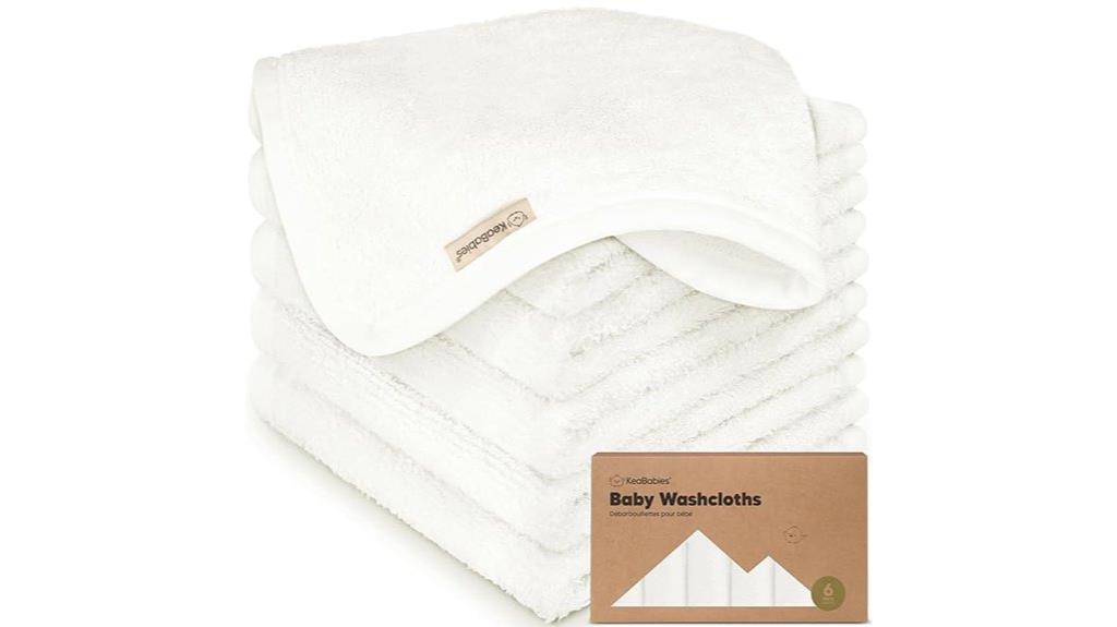 six bamboo baby washcloths