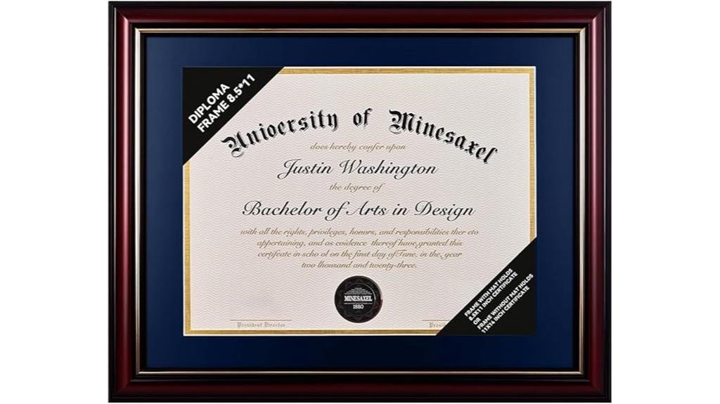 solid wood diploma frame