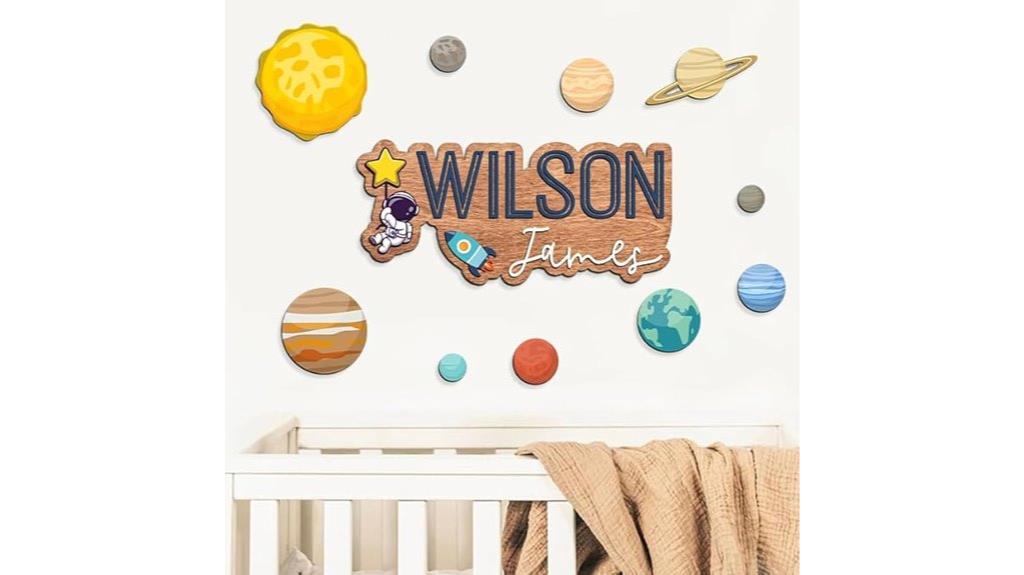 space themed nursery name sign