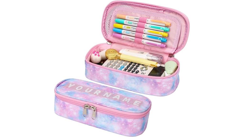 sparkly pink tie dye pencil case