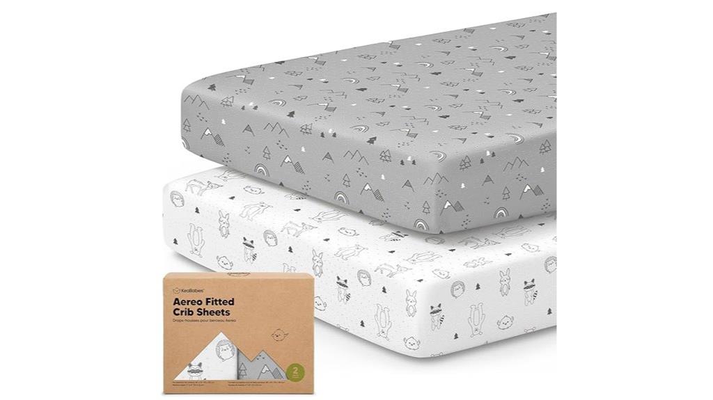 two fitted crib sheets