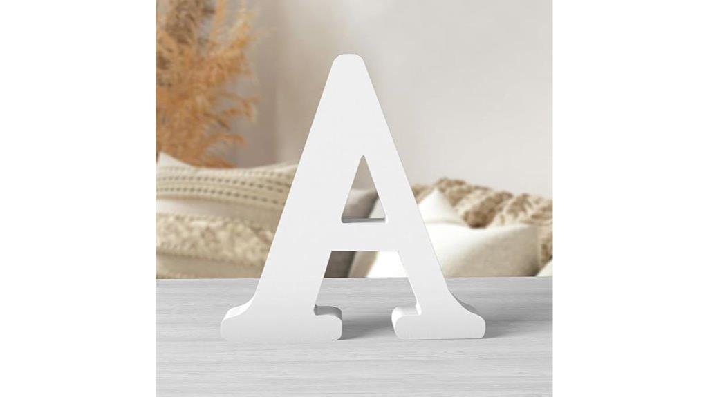 unfinished white wood letters