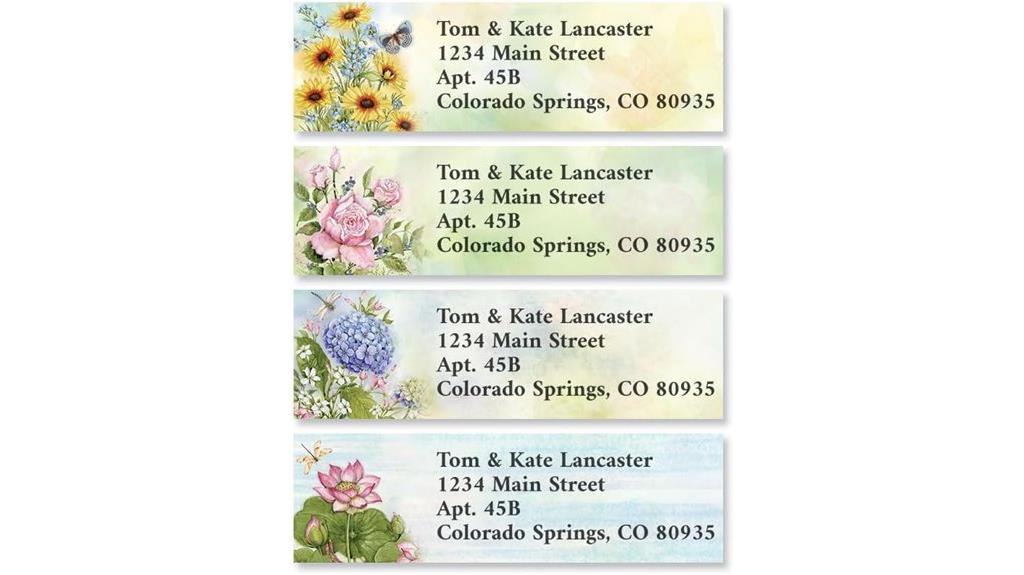 vibrant floral label set