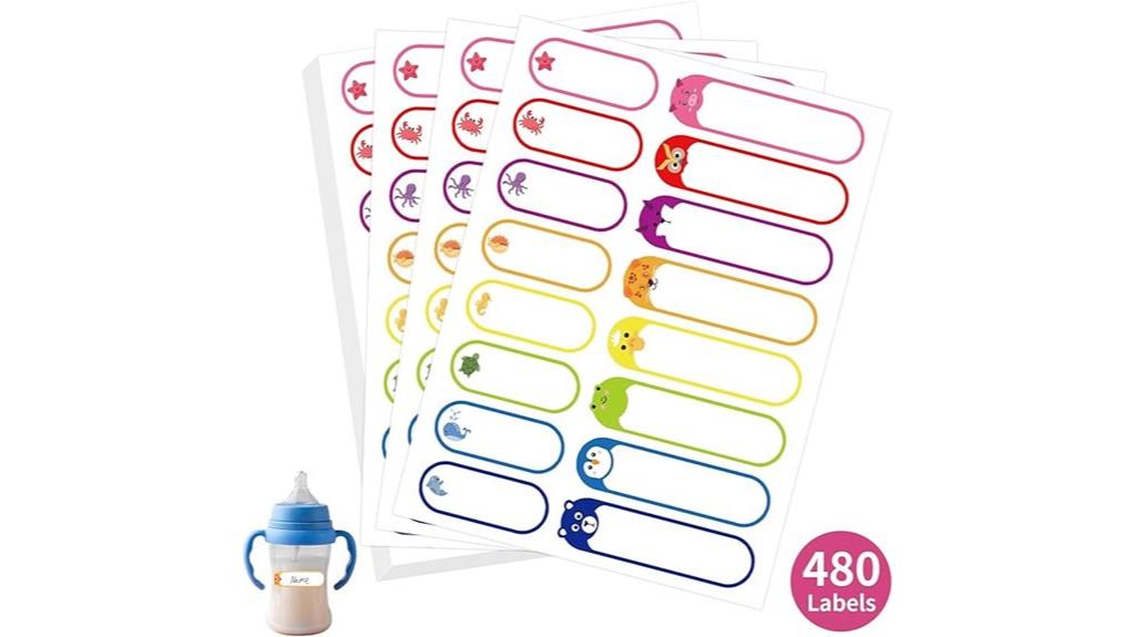 waterproof kids label set