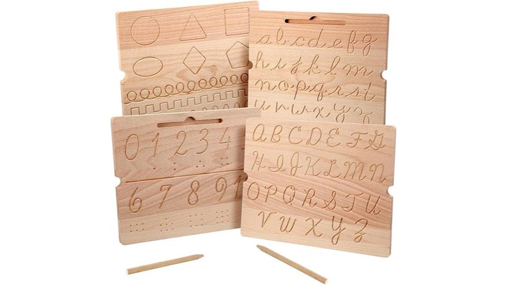 wooden alphabet tracing boards