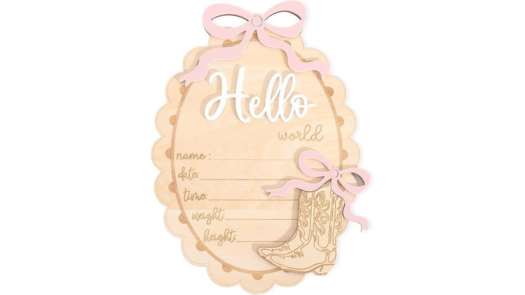 wooden baby birth sign