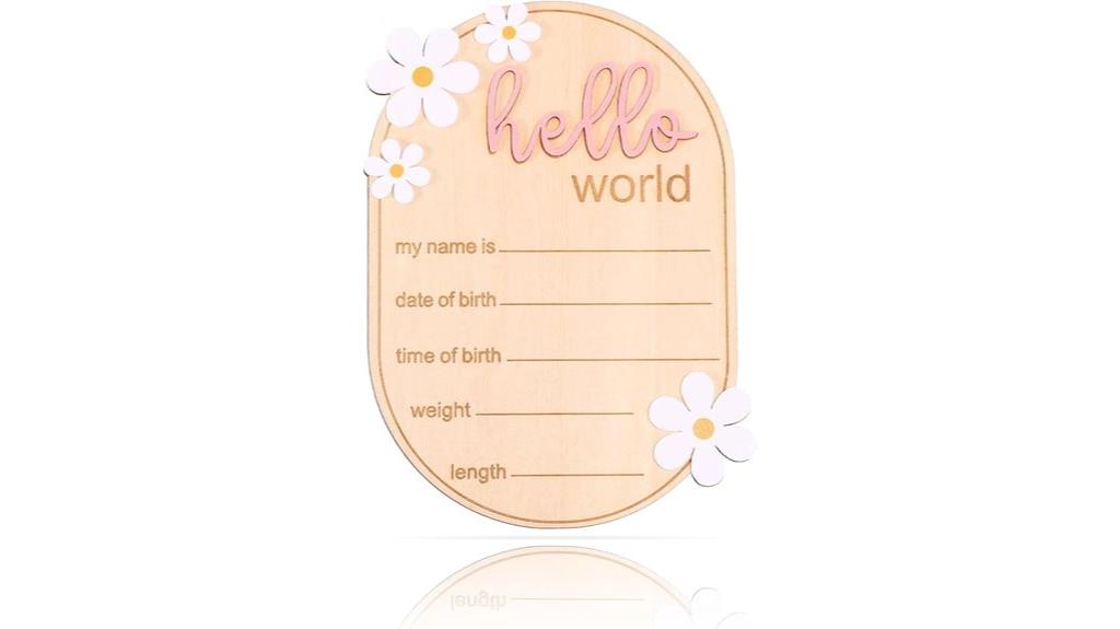 wooden baby birth sign