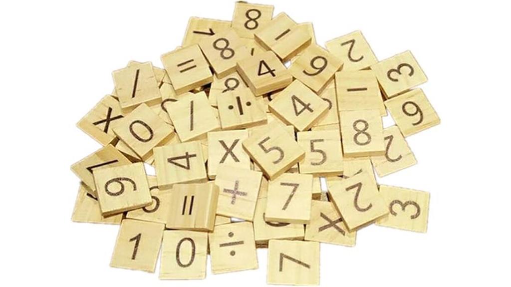 wooden numbers and symbols